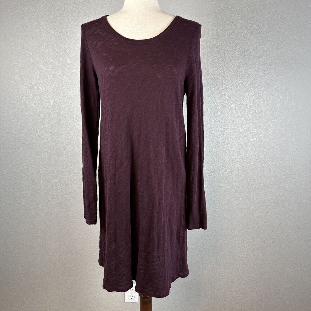 ATM Anthony Thomas Melillo Long Sleeve Tunic Dress Size M Maroon Peruvian Cotton